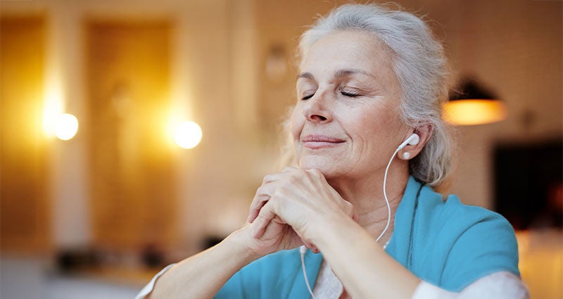 Share gratitude:a woman being grateful.