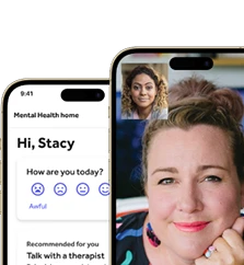 Mental Health screen on mobile app