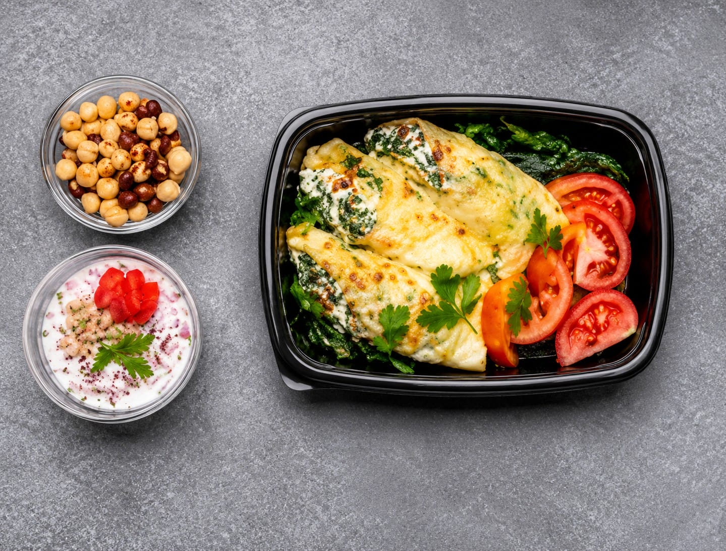 Meal in three containers