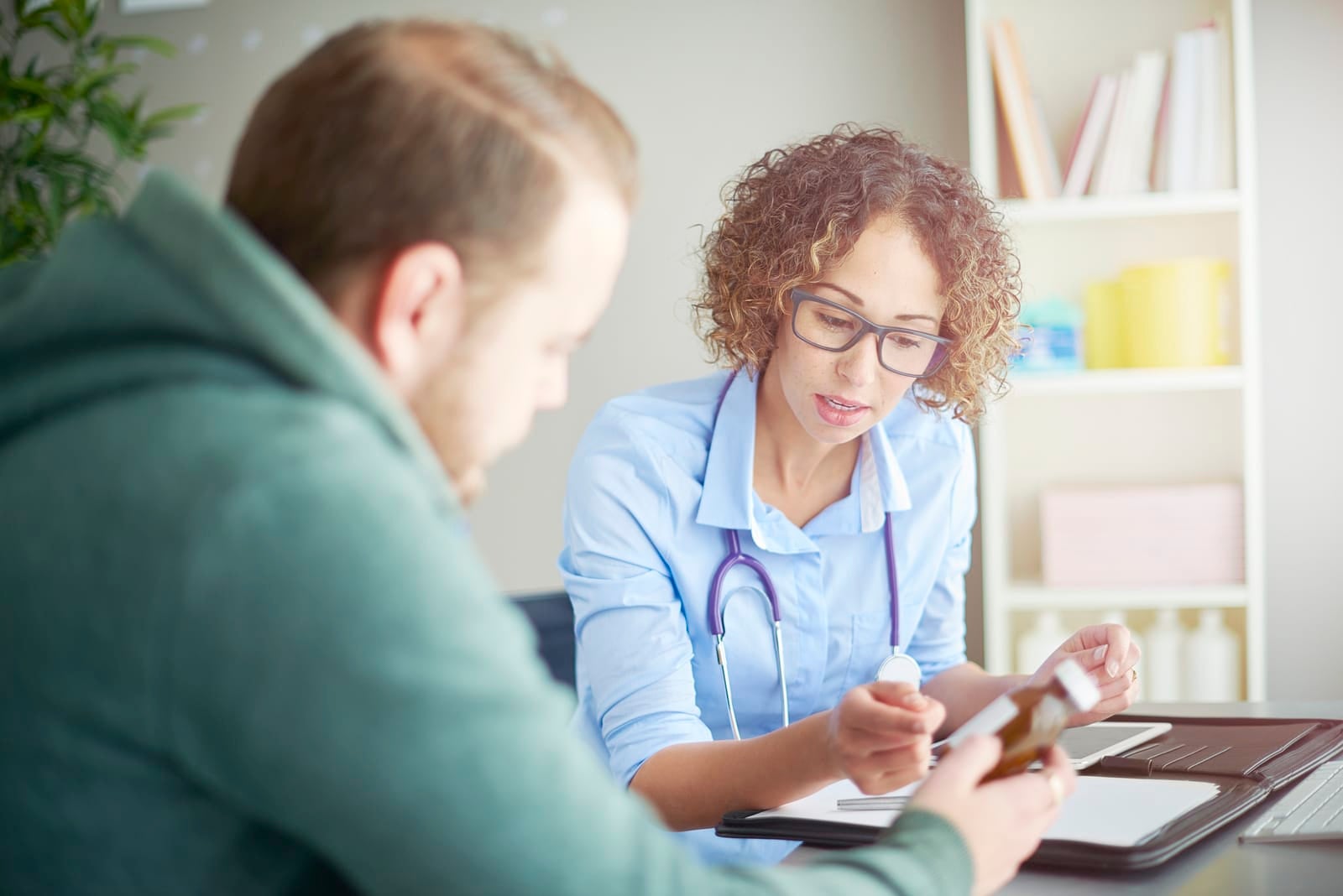 Doctor talking with a patient