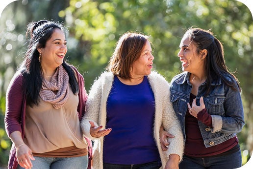 Ladies walking after a meal