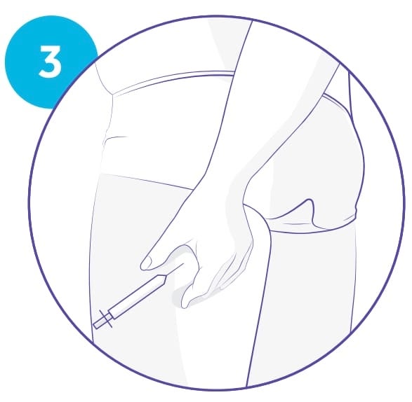 Insulin injection site on the buttocks.