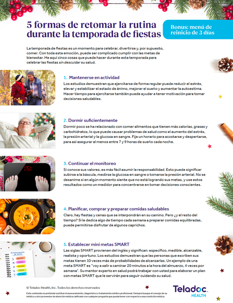 Retumar 5 formas de retomar la rutina durante la temporada de fiestas