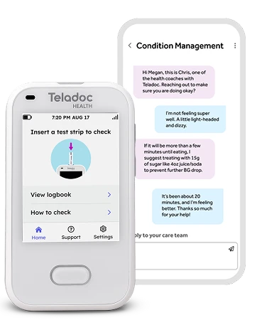 Diabetes device with app screen messages