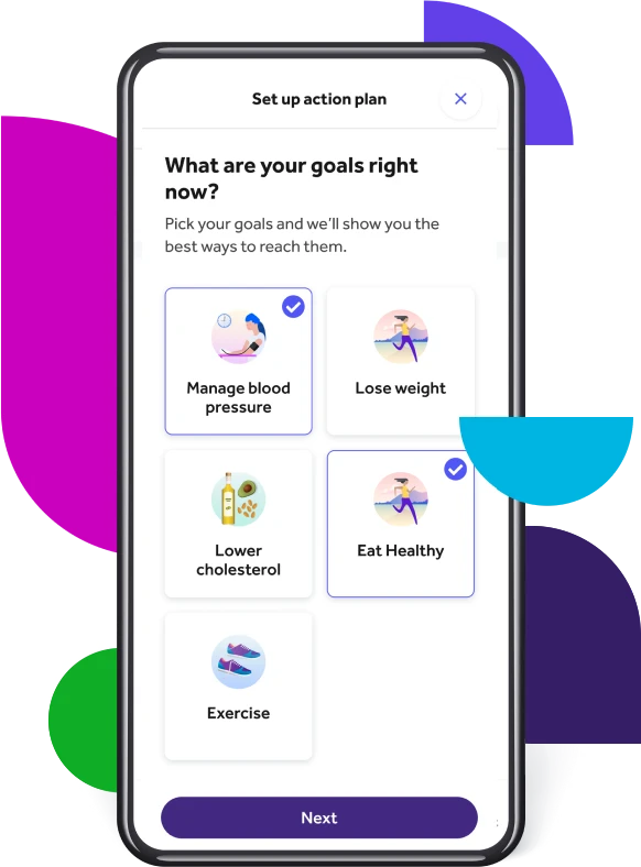 Condition management app screen