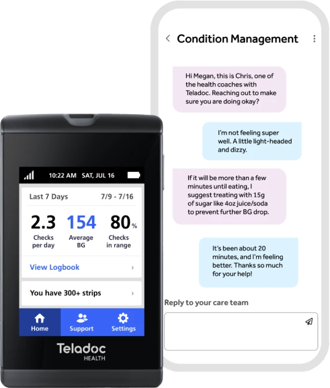 Diabetes device with app screen messages