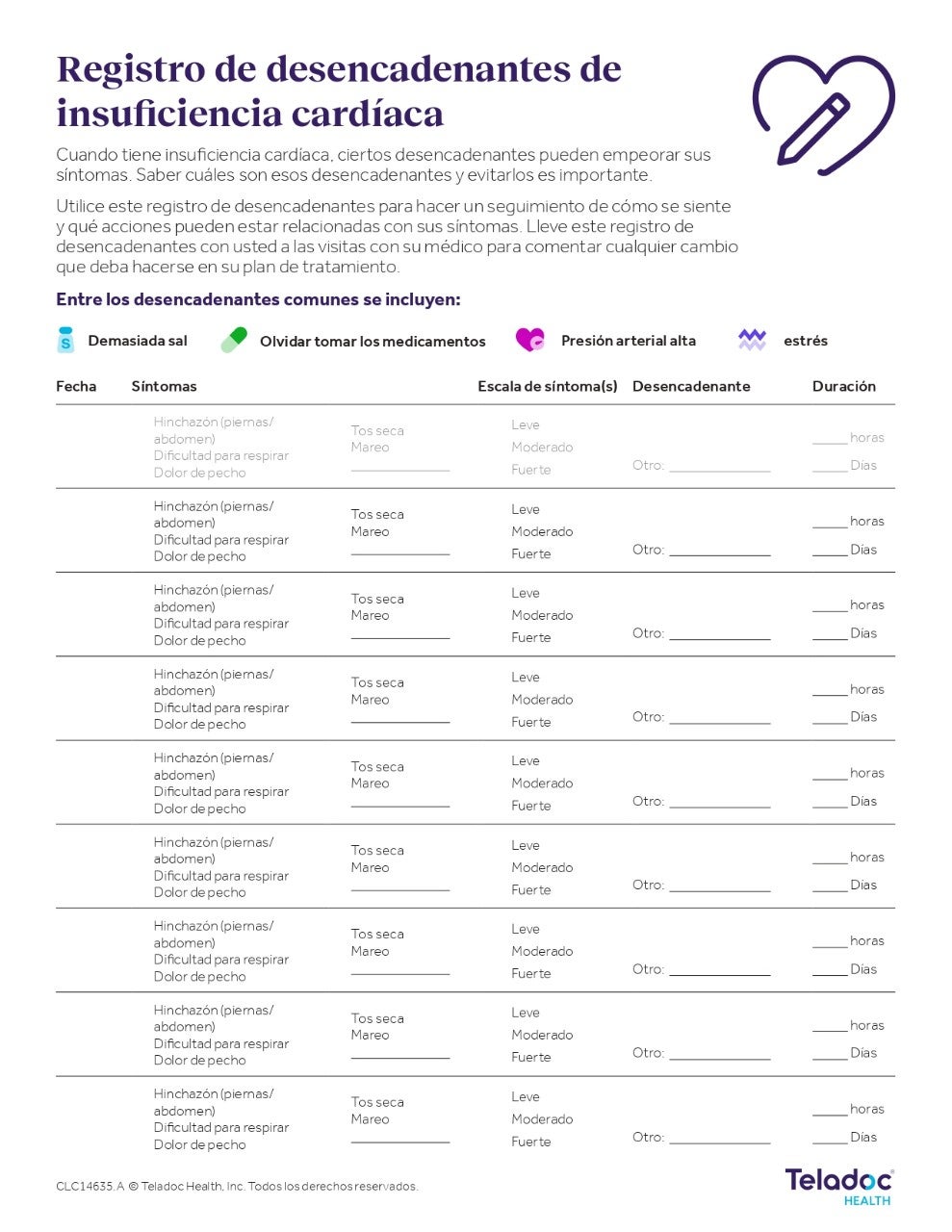Registro de desencadenantes de la insuficiencia cardíaca