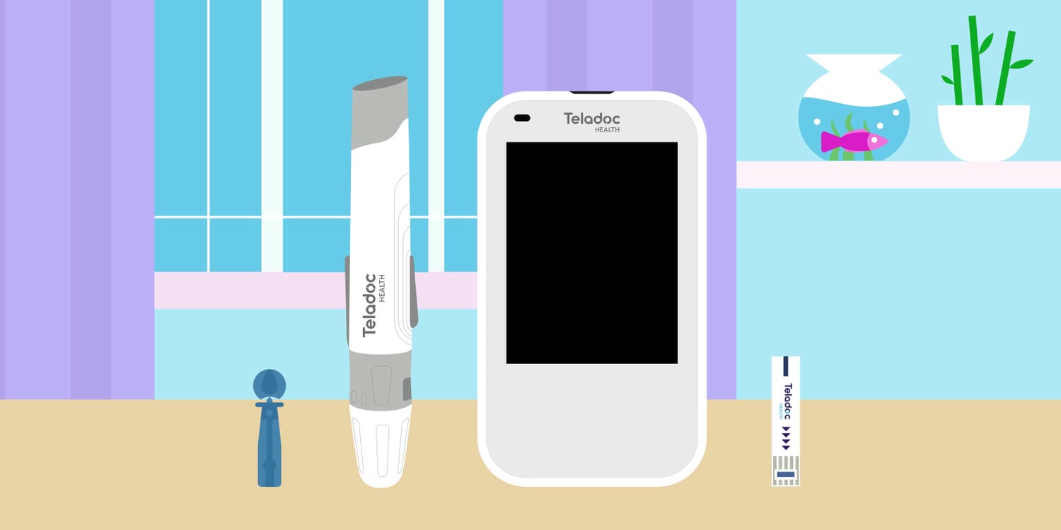 illustration of BG500 Teladoc Health blood glucose meter