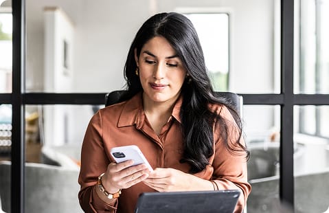 Woman using her phone
