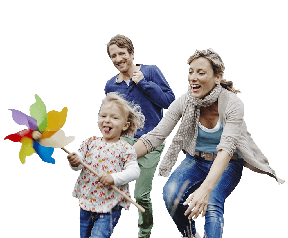 Family enjoying time outside