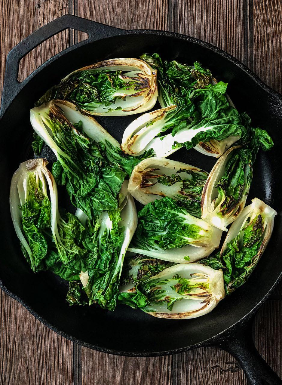 Grilled bok choy