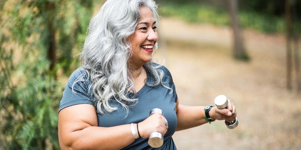Women exercising outdoors