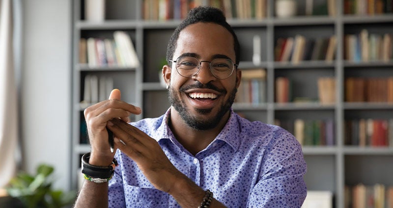 Young Black man with a great smile