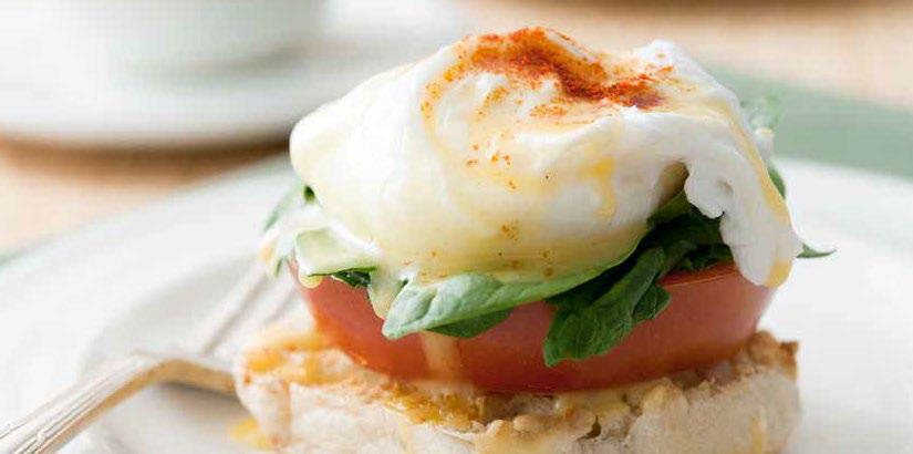 Open-faced english muffin with veggies