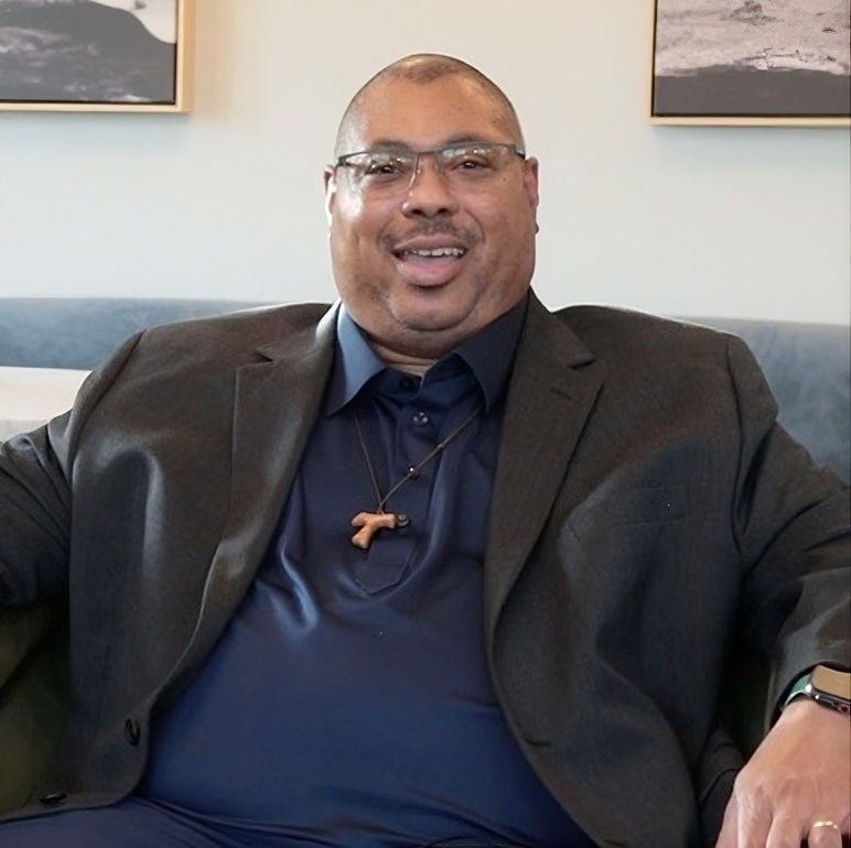 Video testimonial featuring a Teladoc Health member speaking on camera.
