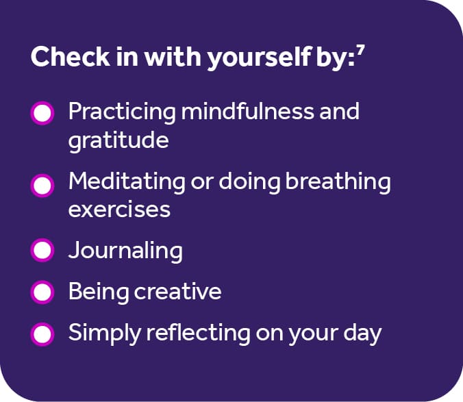 Check in with your mental health graphic.