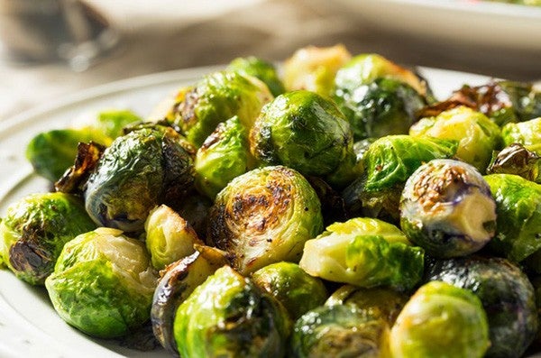 Healthy air fried Brussel sprouts