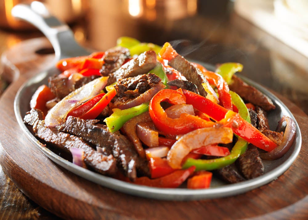 Plato de fajita con bistec