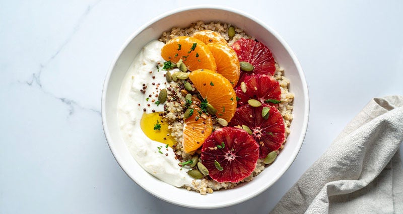 Nutrient dense: Rise and shine citrus grain bowl