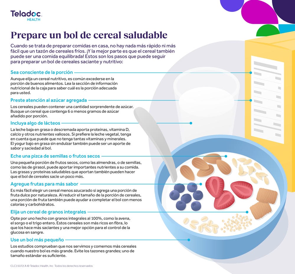 Prepare un bol de cereal saludable