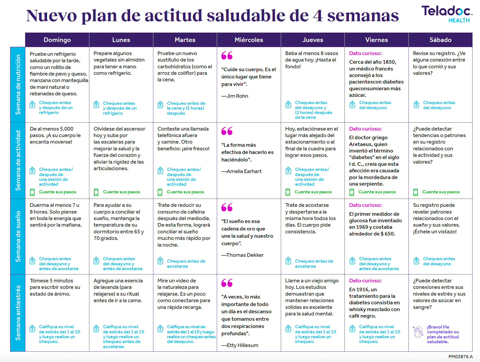 Nuevo plan de actitud saludable en 4 semanas