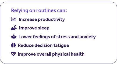Why-routines-work Benefits from relying on routines graphic