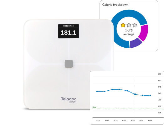 Teladoc Health smart scale with UI from the app