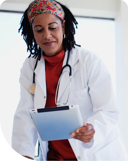 Doctor reading a chart