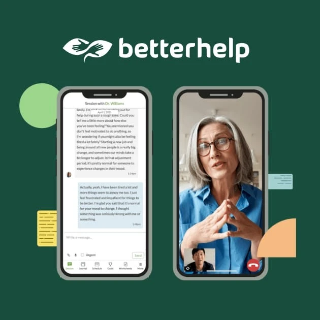 An image of the BetterHelp app’s UI.