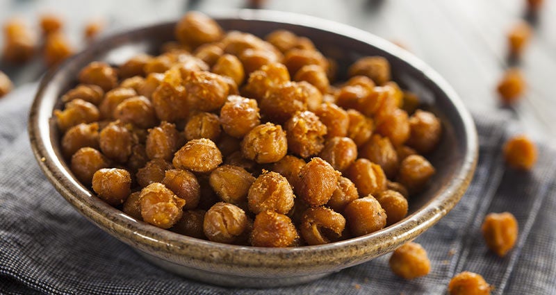 Sweet and spicy roasted chickpeas