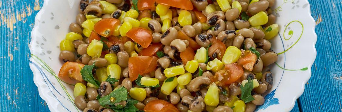 Black-eyed pea, chicken, corn & rice salad