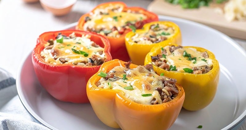 Roasted pepper egg cups. 