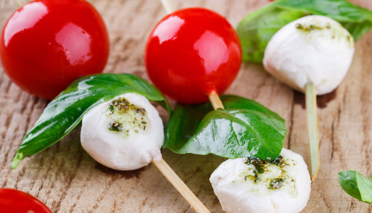 Mini caprese skewers