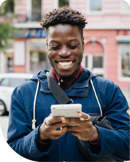 Man texting on his phone