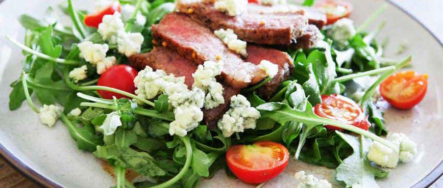 Steak and blue cheese salad with balsamic vinaigrette
