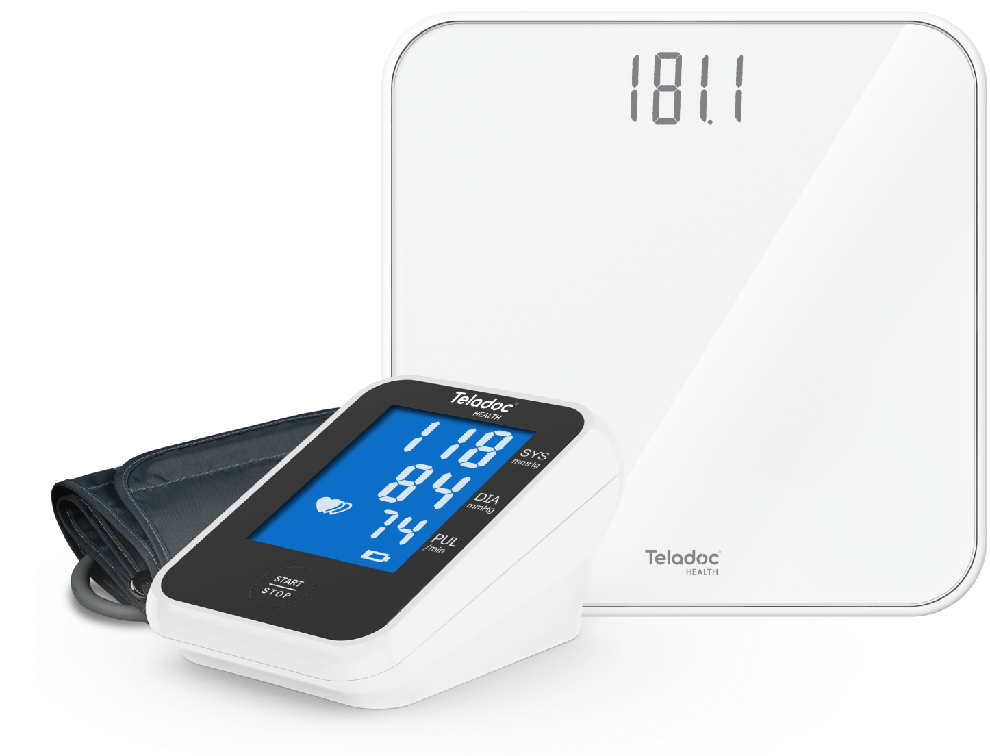 Teladoc Health blood pressure monitor, cuff and smart scale