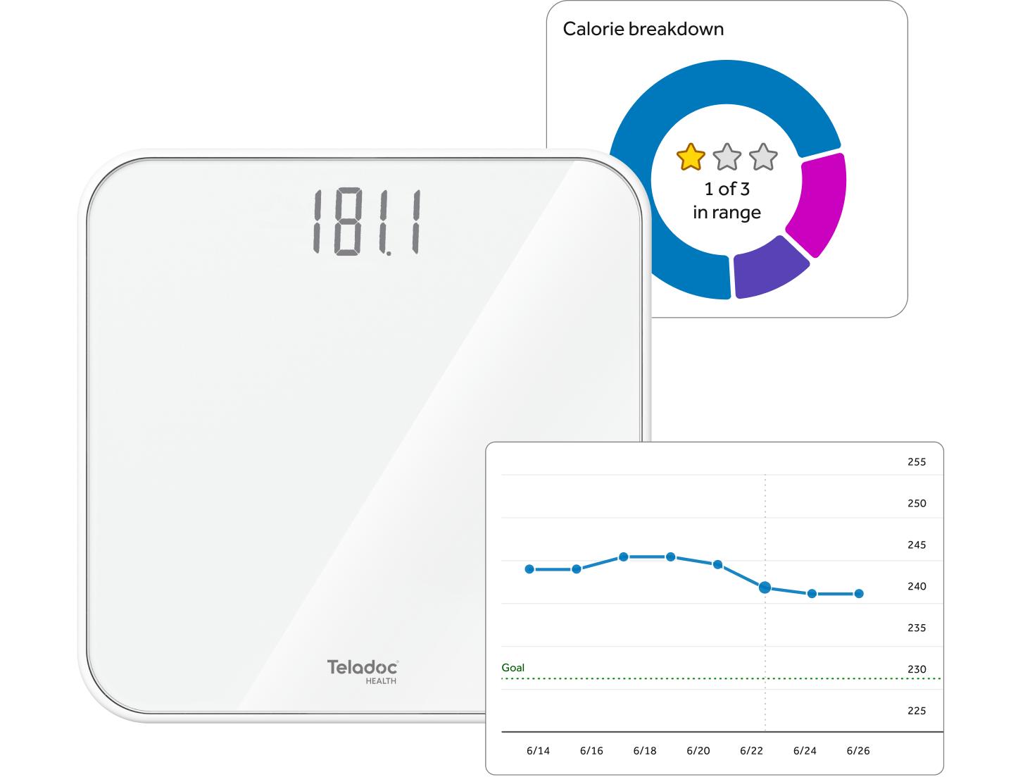 Teladoc Health smart scale with UI from the app