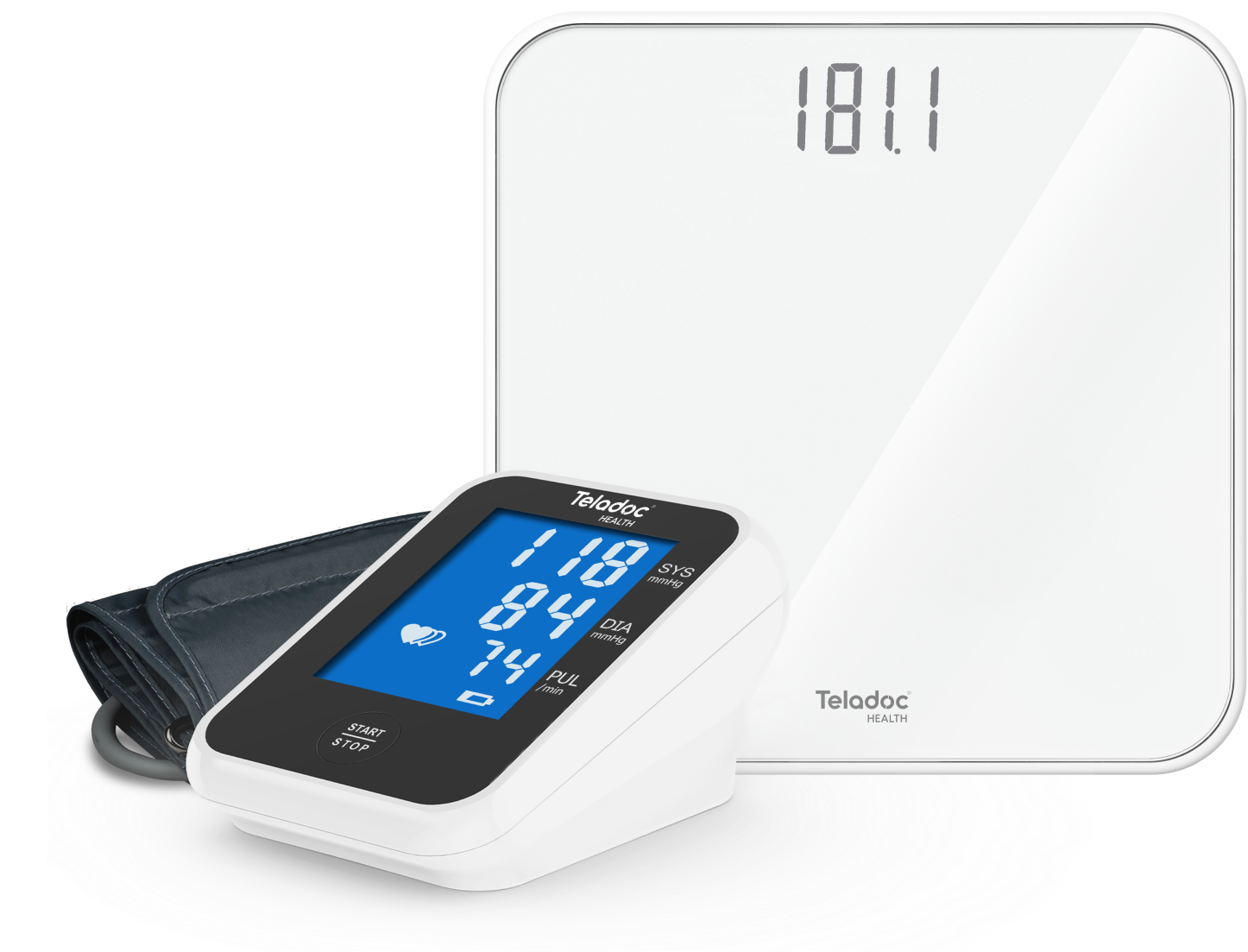 Teladoc Health blood pressure monitor, cuff and smart scale
