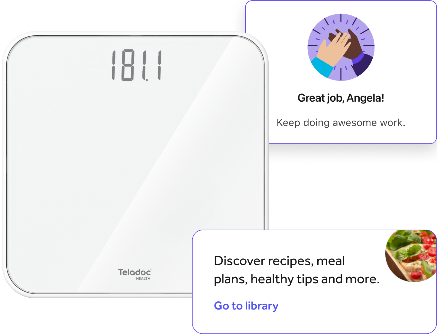 Teladoc Health smart scale with UI from the app