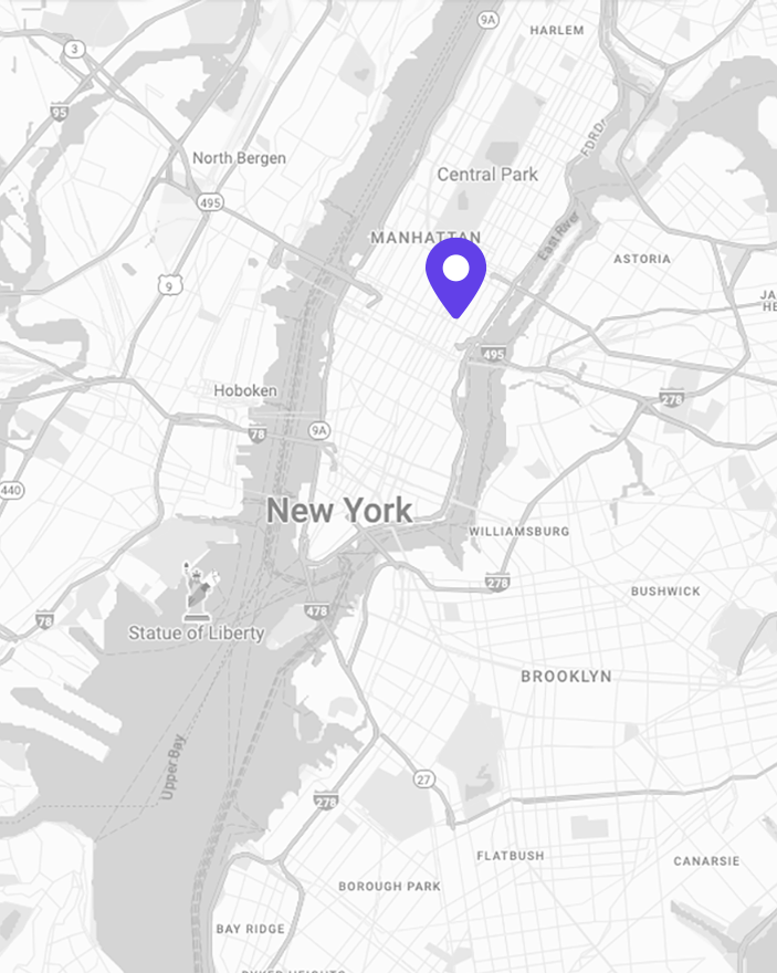 Map showing the location of the Teladoc Health office in New York 