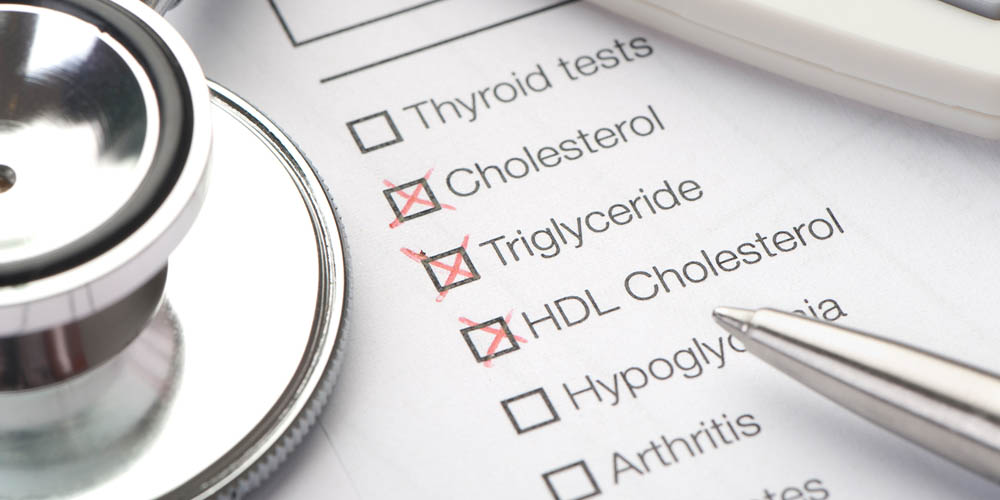 A close-up of a health checklist with items marked off, including 