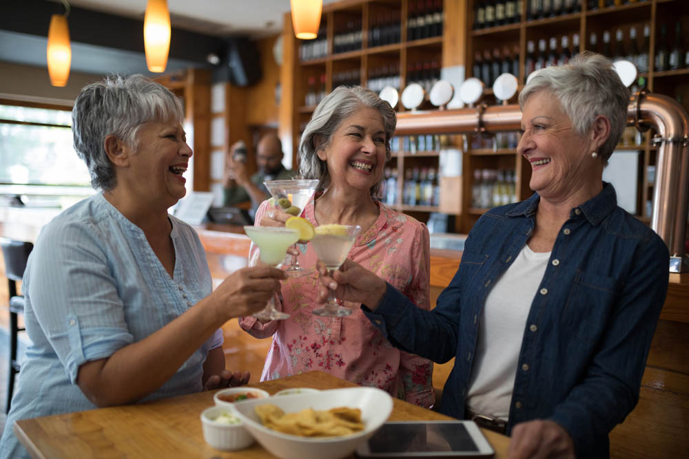 group of friends having drinks