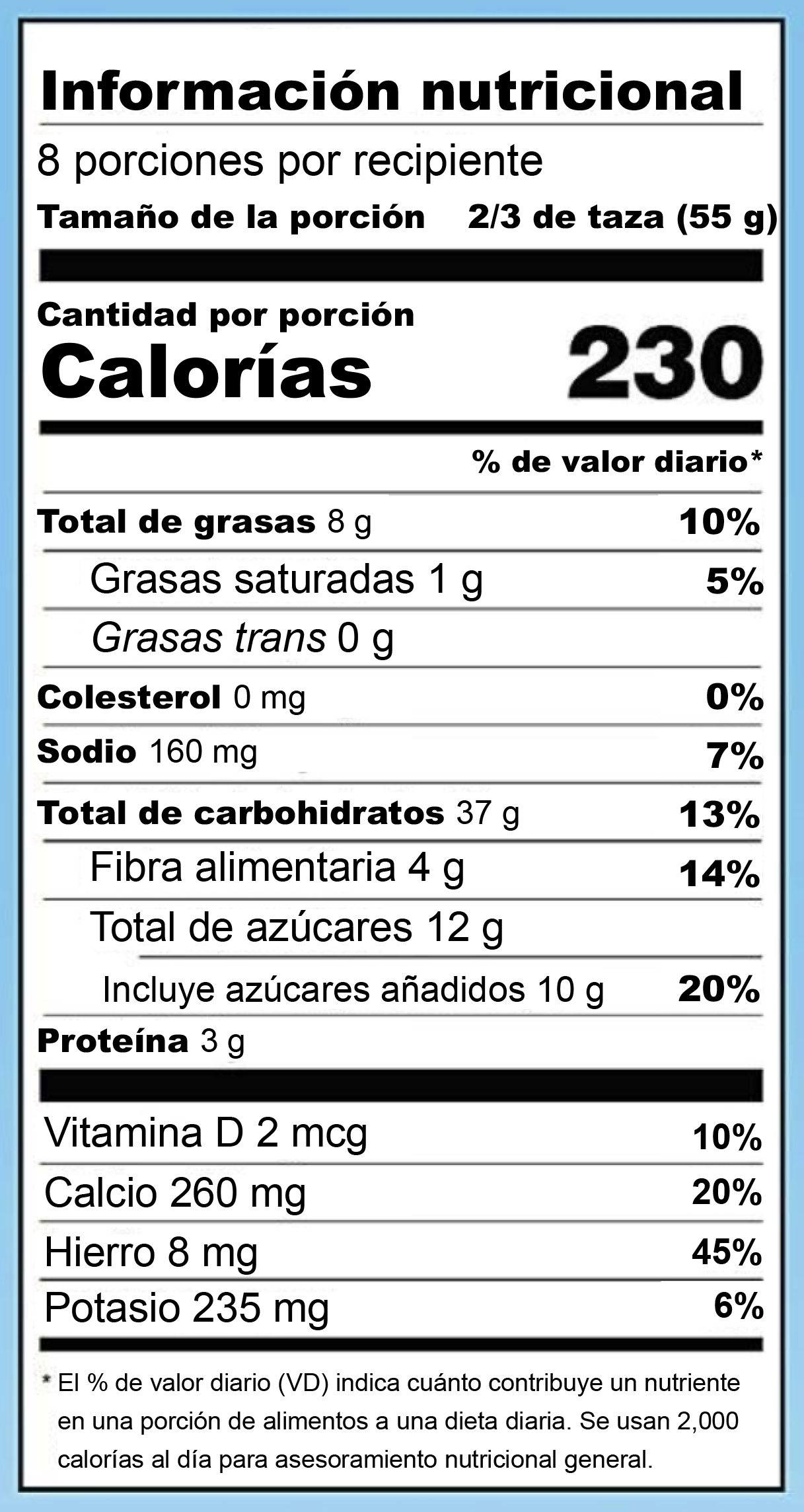 Nutrition Label.