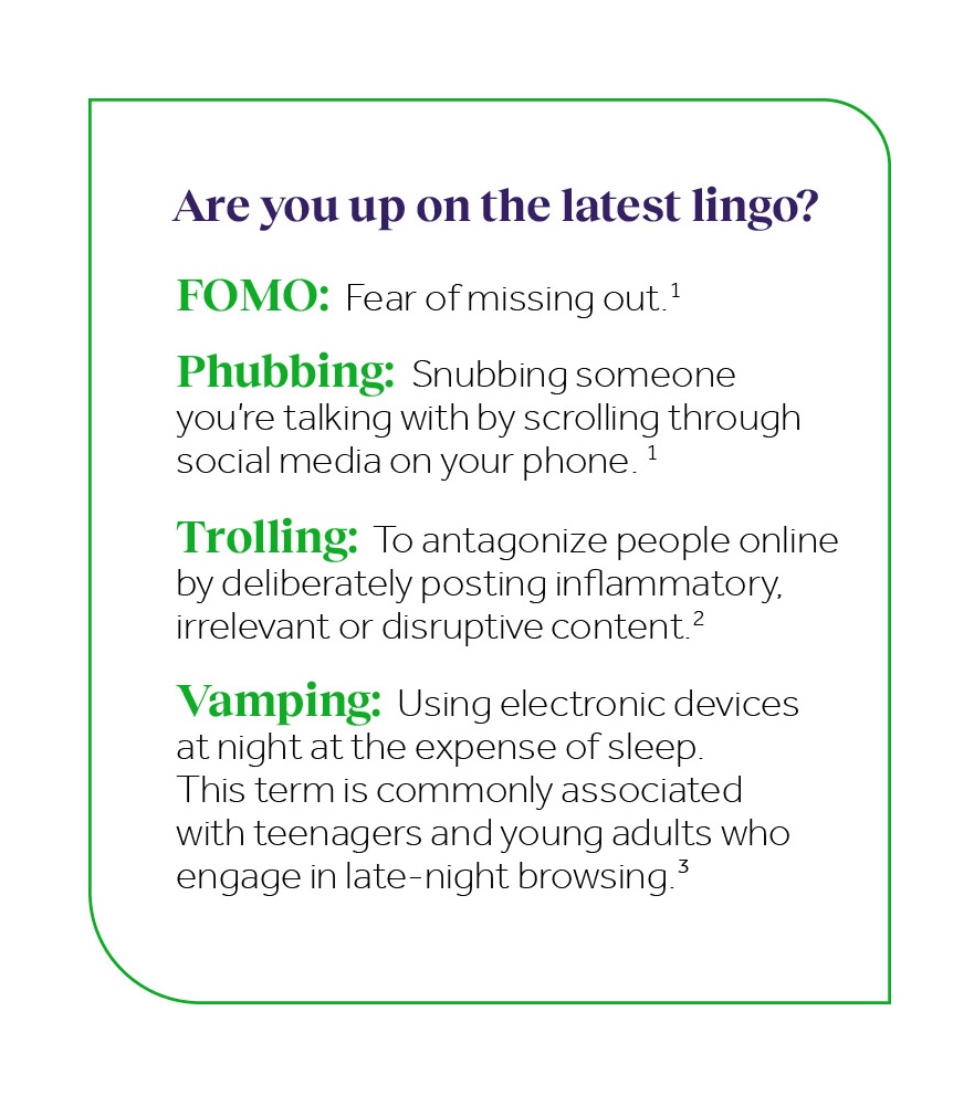 A graphic showing recent lingo definitions