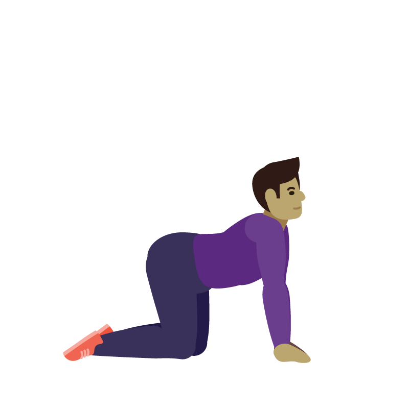 Person sitting on a chair with one leg crossed over the other.