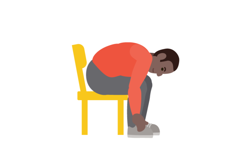 Person lying on their stomach, resting on their elbows.