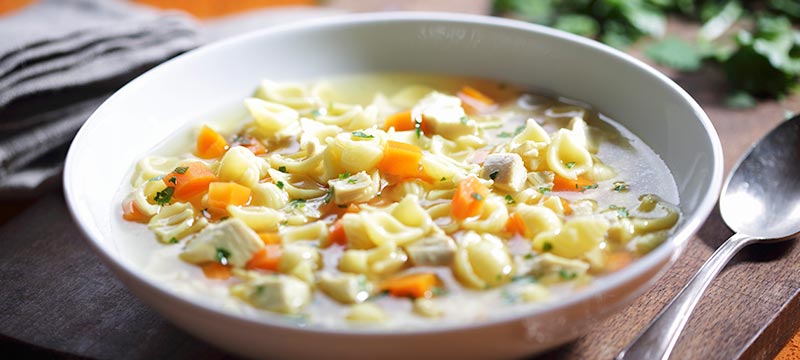 A bowl of chicken soup