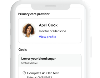 Mobile screen after your visit care plan