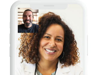 Mobile screen during a video chat