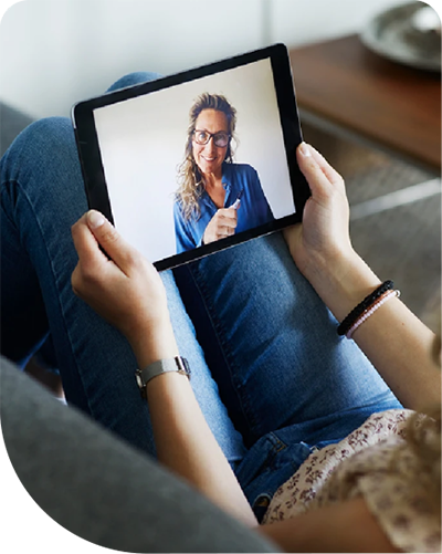 Video chat on a tablet